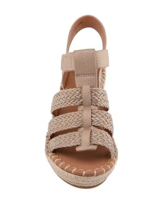 Gentle Souls Brown Caplin Slingback Espadrille Platform Wedge Sandal