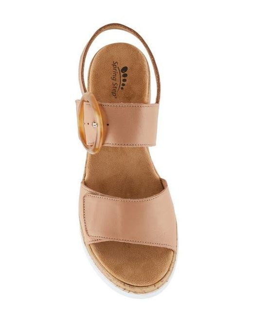 Spring Step Brown Abarah Slingback Platform Sandal