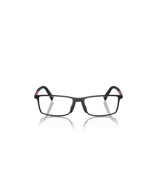 Prada Linea Rossa Black 55Mm Rectangle Optical Glasses for men