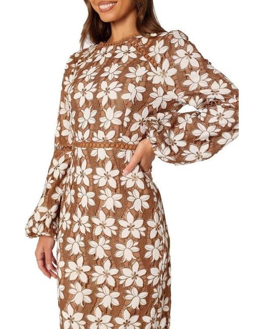 pierre floral long sleeve lace midi dress petal & pup Petal & Pup Pierre Floral Long Sleeve Lace Midi Dress