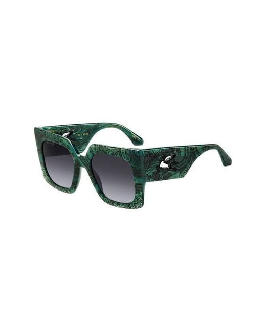 Etro Green 53Mm Gradient Square Sunglasses