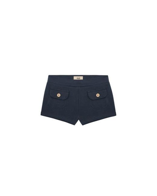 Oddli Blue Button Mini Shorts
