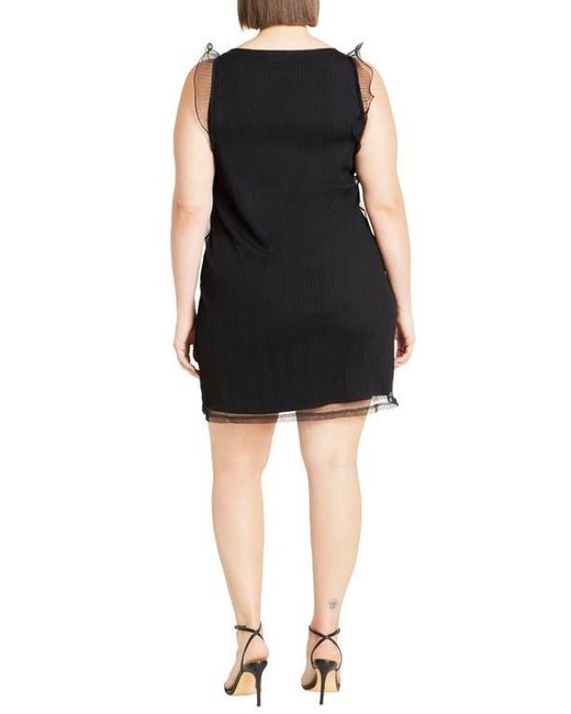 City Chic Black Kezia Mesh Overlay Cocktail Dress