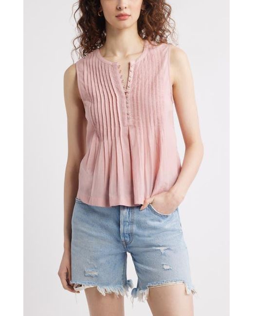 Treasure & Bond Red Pintuck Cotton Blend Tank