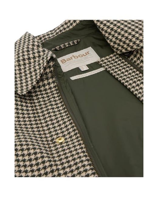 Barbour Brown Kennedy Water Resistant Houndstooth Check Jacket