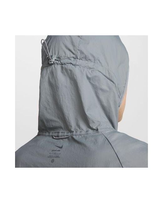 Nike Gray Stride Dri-Fit Uv Hooded Running Jacket for men