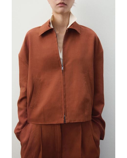 Mango Brown Zip Jacket