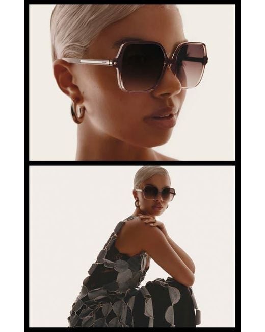Quay Brown Press Tour 60Mm Gradient Square Sunglasses