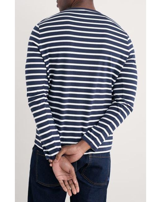Seasalt Cornwall Blue Sailor Stripe Long Sleeve T-Shirt for men