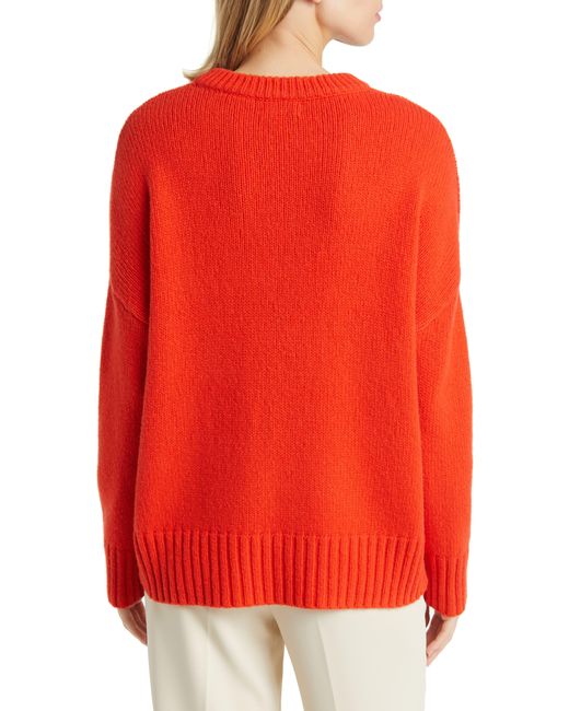 Nordstrom Red Oversize Wool & Cashmere Sweater