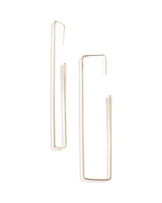 Open Edit White Rectangular Hoop Earrings