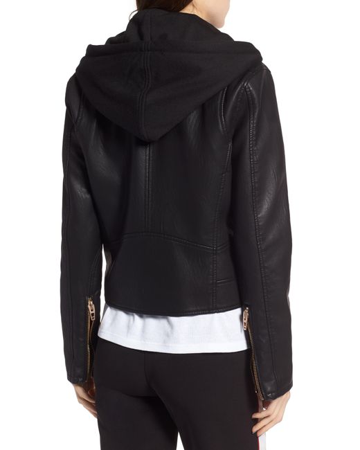 blank nyc leather jacket with hood
