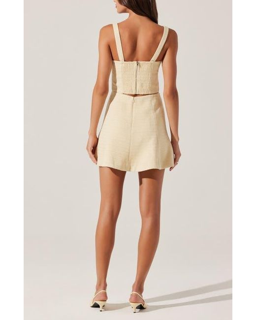 Astr Natural Kiona Diamante Tweed Crop Top