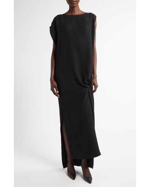 The Row Black Esmee Asymmetric Silk Column Gown