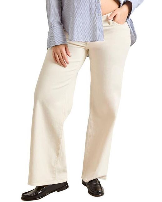 Hatch Collection Natural The Relaxed Wide Leg Maternity Jean
