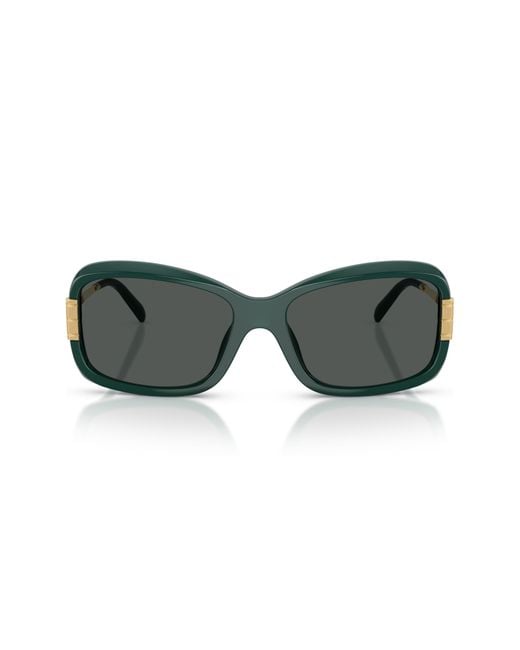 Tory Burch Green 56Mm Rectangular Sunglasses