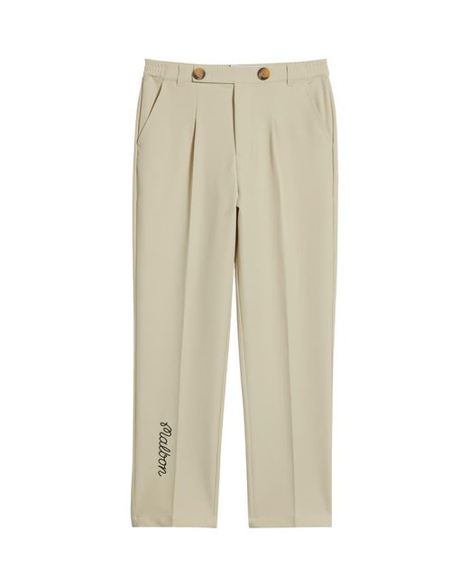 Malbon Golf Natural Oliver Pleated Straight Leg Pants for men