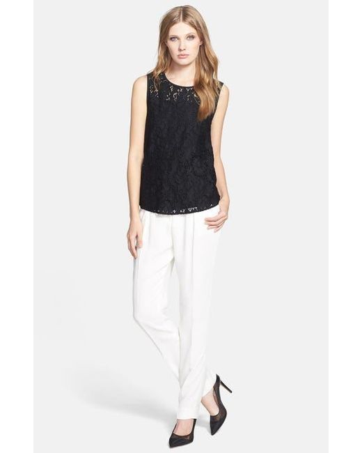 Diane von Furstenberg Black 'Madalena' Sheer Lace Top