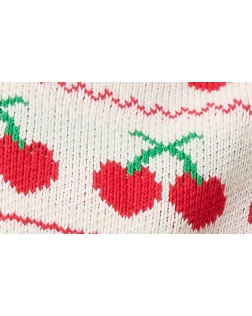 Florence By Mills Pink Cherry Crewneck Crop Sweater