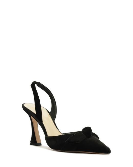Alexandre Birman Black Clarita Bow Pointed Toe Slingback Sandal