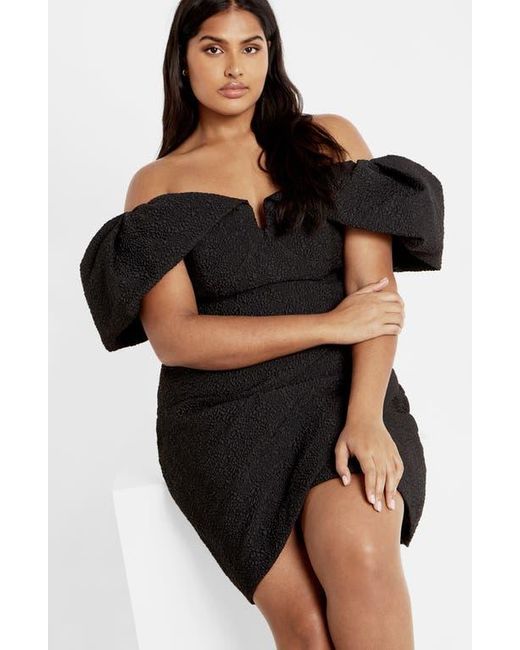 City Chic Black Jez Off The Shoulder Minidress