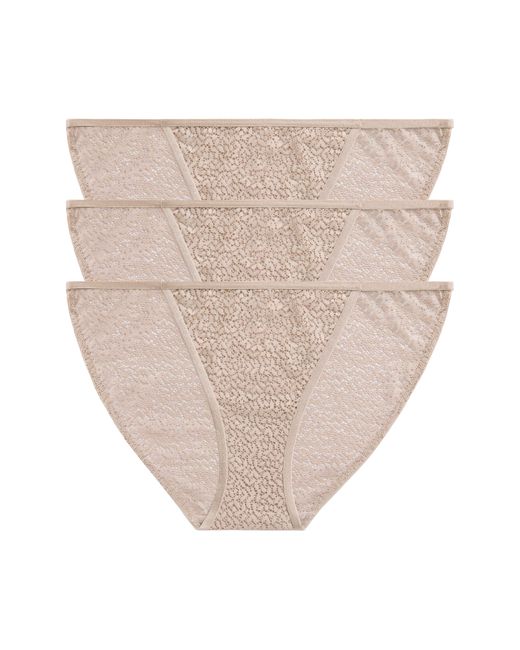 DKNY Modern Lace String Bikini Pack Of 3 in Natural Lyst