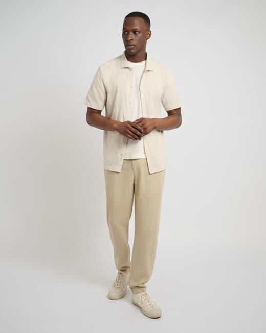 Onia Natural Button Front Elastic Linen Pant for men