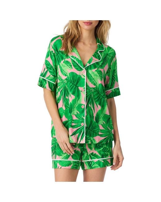 Room Service Pjs Print Short Pajamas in Green | Lyst
