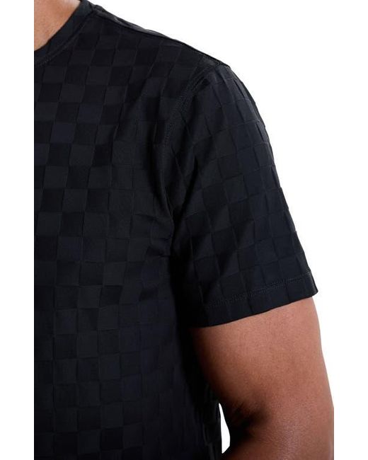Bugatchi Black Geo Textured Cotton T-Shirt for men