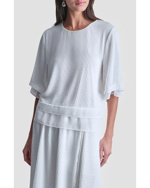 DKNY Blue Window Layered Top