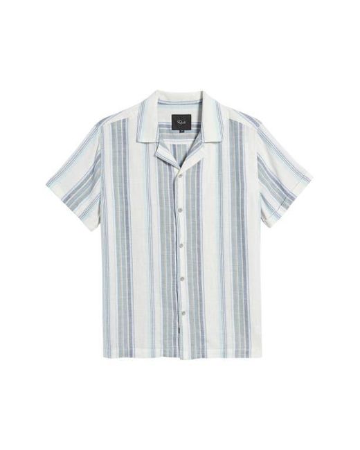 Rails Blue Amalfi Stripe Short Sleeve Cotton Button-Up Shirt for men