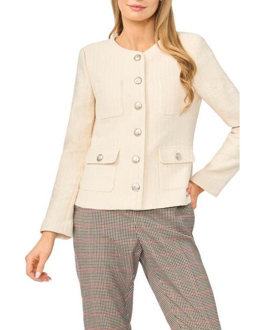 Halogen® Natural Collarless Jacket