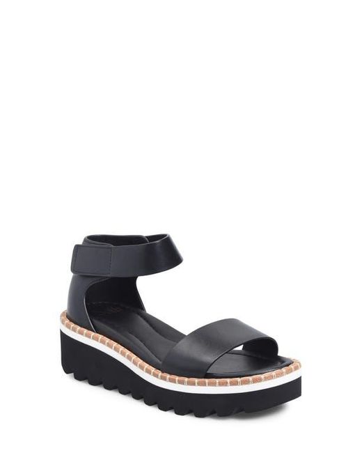 Söfft Blue Ripley Ankle Strap Platform Wedge Sandal