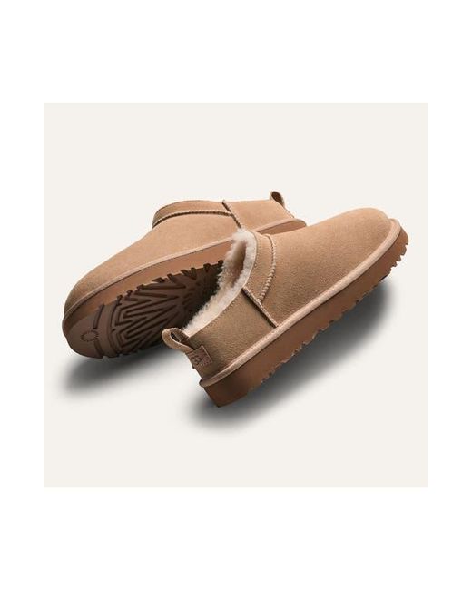 Ugg Brown Classic Micro Genuine Shearling Lined Slip-On