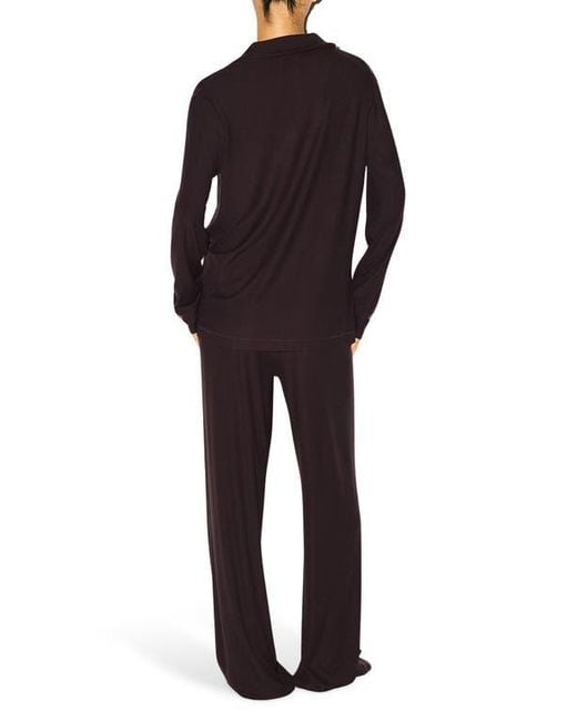 Skims Black Soft Lounge Rib Sleep Set