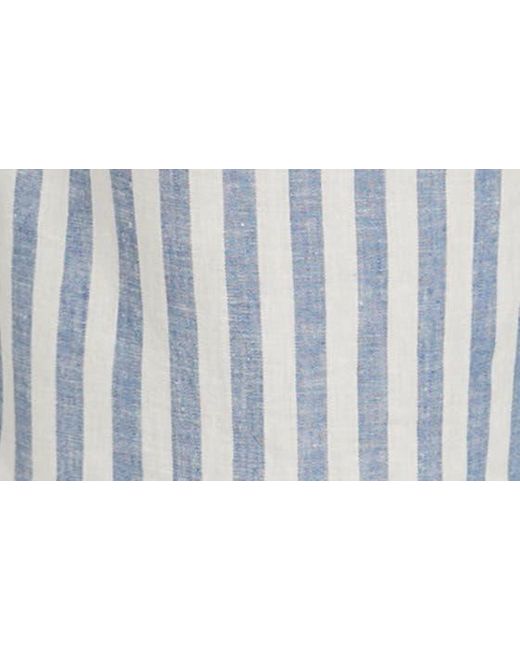 Faherty Brand Blue Pacific Beach Tie Waist Linen Blend Pants