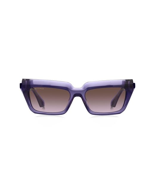 Etro Purple 55Mm Rectangular Sunglasses