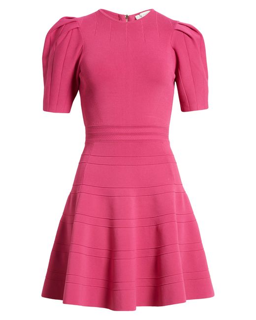Ted Baker Pink Velvey Puff Sleeve Dress