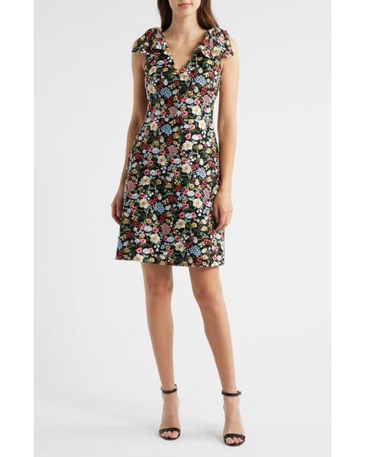 Eliza J Women's Black Floral Embroidery Bow Detail Fit & Flare Dress -  radharamanexports.com