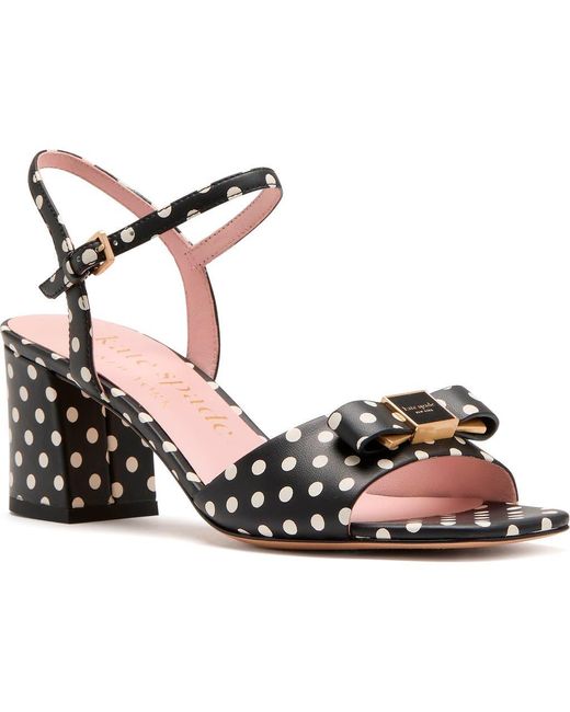 Kate Spade Black Bowdie Breezy Dot Ankle Strap Sandal