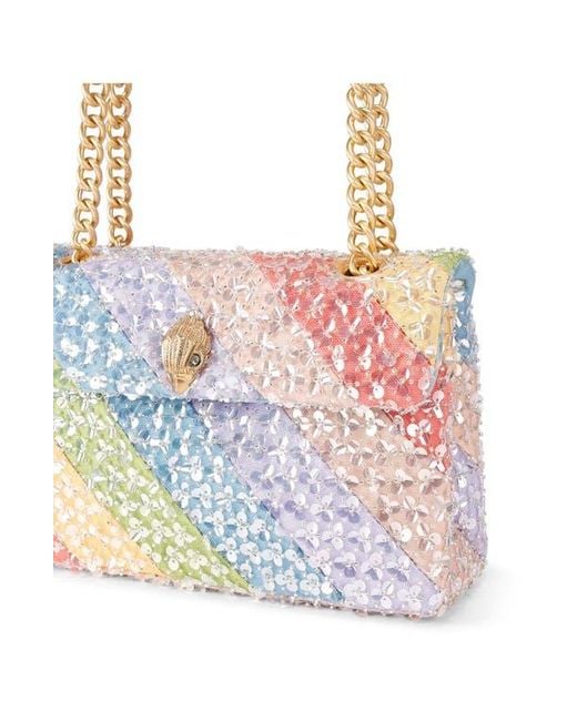 Kurt Geiger Pink Large Kensington Sequin Convertible Shoulder Bag