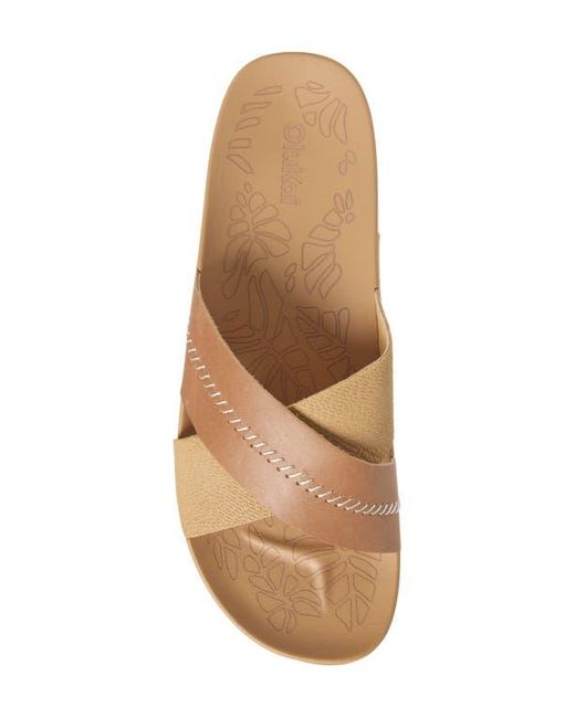 Olukai Brown Kipea Olu Slide Sandal