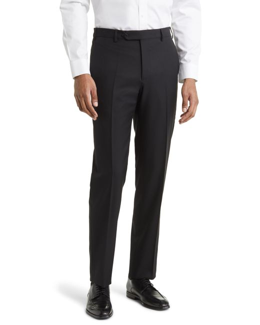 Zanella Black Devon Super 110S Serge Trousers for men