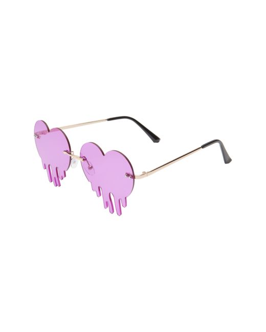 BP. 63mm Rimless Drip Heart Sunglasses in Purple Lyst