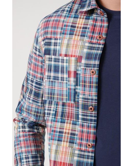 LEISURE LAB Blue Framework Button Up for men