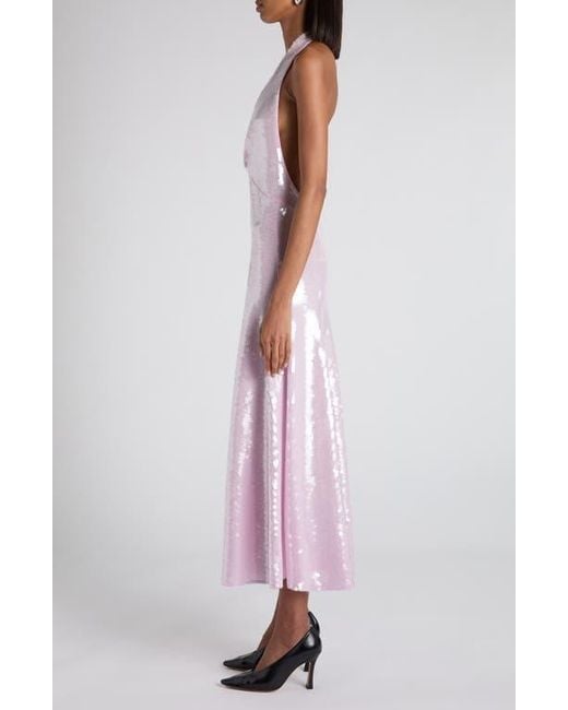 Bottega Veneta Halter Sequin Midi Dress in Pink | Lyst Bottega Veneta Halter Sequin Midi Dress in Pink | Lyst