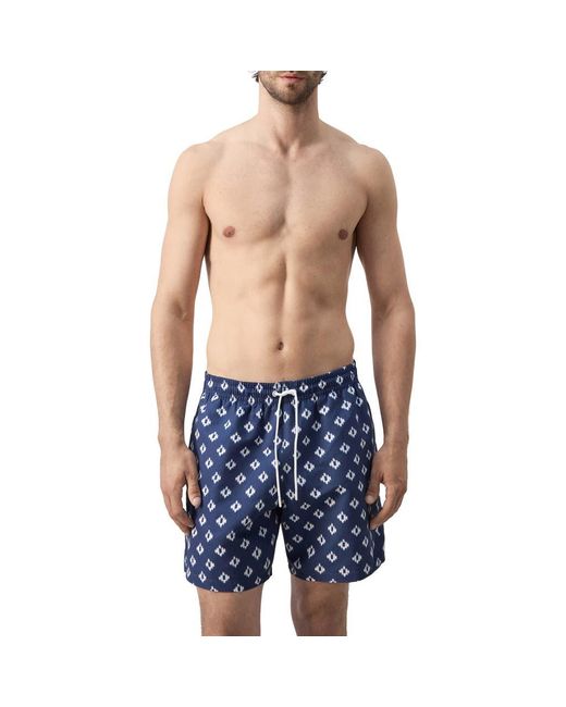 Mango Blue Print Swim Trunks for men