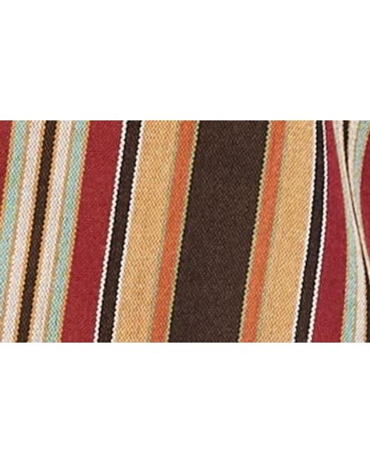 Lioness Brown Sundrenched Stripe Denim Crop Button-Up Shirt