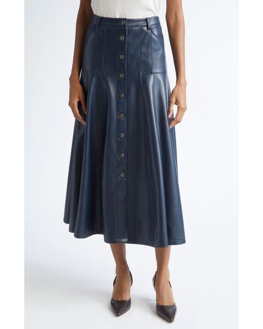 Cinq À Sept Blue Veena Faux Leather Skirt
