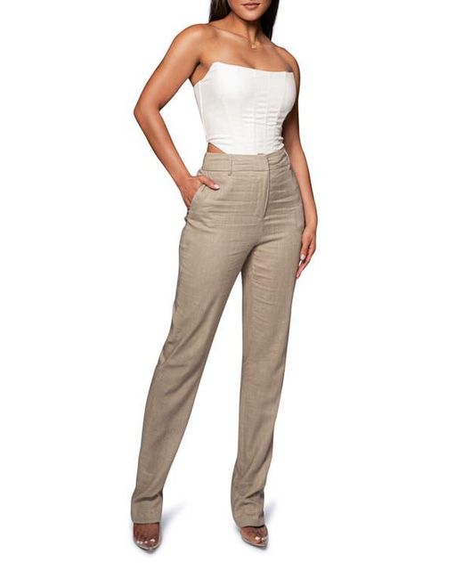 JLUXLABEL White Fenix Strapless Cotton & Linen Corset Top